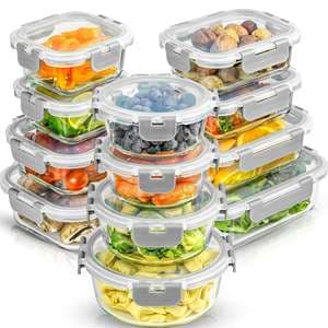 Heat Resistant Microwave Glass Bowl Glass Food Container Microwave Glass Bento Box Containers Airtight Storage With Lid