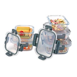 Easying carrying glass tritan food container kids rectangle food bento lunch box with locking lid