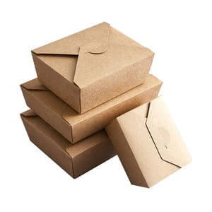 Manufacturers Sell Biodegradable Eco friendly Leak proof Disposable Brown Kraft Paper bento Lunch Box