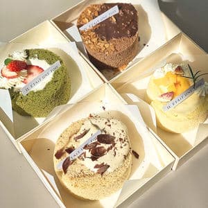 Wholesale Custom Wooden Cookie Boxes With Clear Window Easy To Assemble Bakery Boxes With Window Dessert Box Baking Packaging