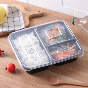 Wholesale Plastic Disposable 3 compartment Bento Lunch Box Takeaway Food Containers Boxes Lunch