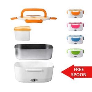 Portable 1.5L car home school use hot thermo heated plastic food warmer container stainless steel electric bento lunch box