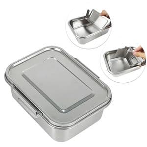 304 Stainless Steel Food Container Lunch Box Rectangle Eco-friendly Metal Storage Bento Box