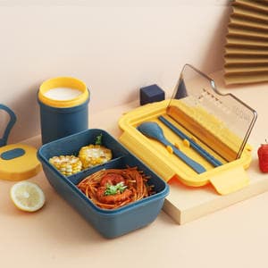 Children Eco Friendly Pp Lunch Box Kids School Camping Plastic Bento Lunch Box Set With Soup Water Cups