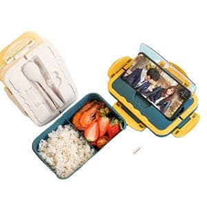 Portable lunch box can be microwave-heated and insulated bento box compartmentalized set