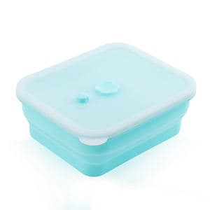 Kitchen Food Grade Silicone Rectangular Kids Bento Lunch Box Airtight Food Storage Container