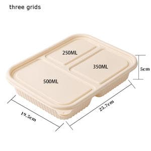 Natural 4/5 Compartment Cornstarch Bagasse Food Storage Container Portable Lunch Box For Take Out