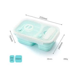 Collapsible Silicone Food Storage Container, Leftover Meal box For Kitchen, Bento Lunch Boxes