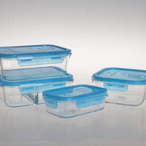 Bento Box Plastic Plastic Glass Container With Lid Wholesale Clear Microwave BPA Free Meal Prep Glass Bento Lunch Box Glass Food Containers With Plastic Lid