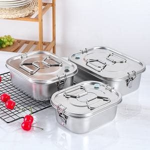 Compartment Lunch Box Hot Selling Bento Box Metal 2 Layer Lunch Box Stainless Steel Lunch Box With Anti-Overflow Compartment