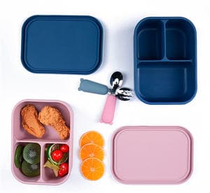 Custom Bento Box Portable Bpa Free Silicone Bento Kids Lunch Boxes For School Kids