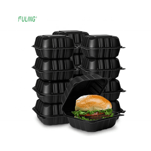 Disposable Bento Boxes Disposable Lunch Box Black Restaurant 663PP1C Takeaway Fast Food Packaging Box Microwave Disposable Lunch Bento To Go Boxes